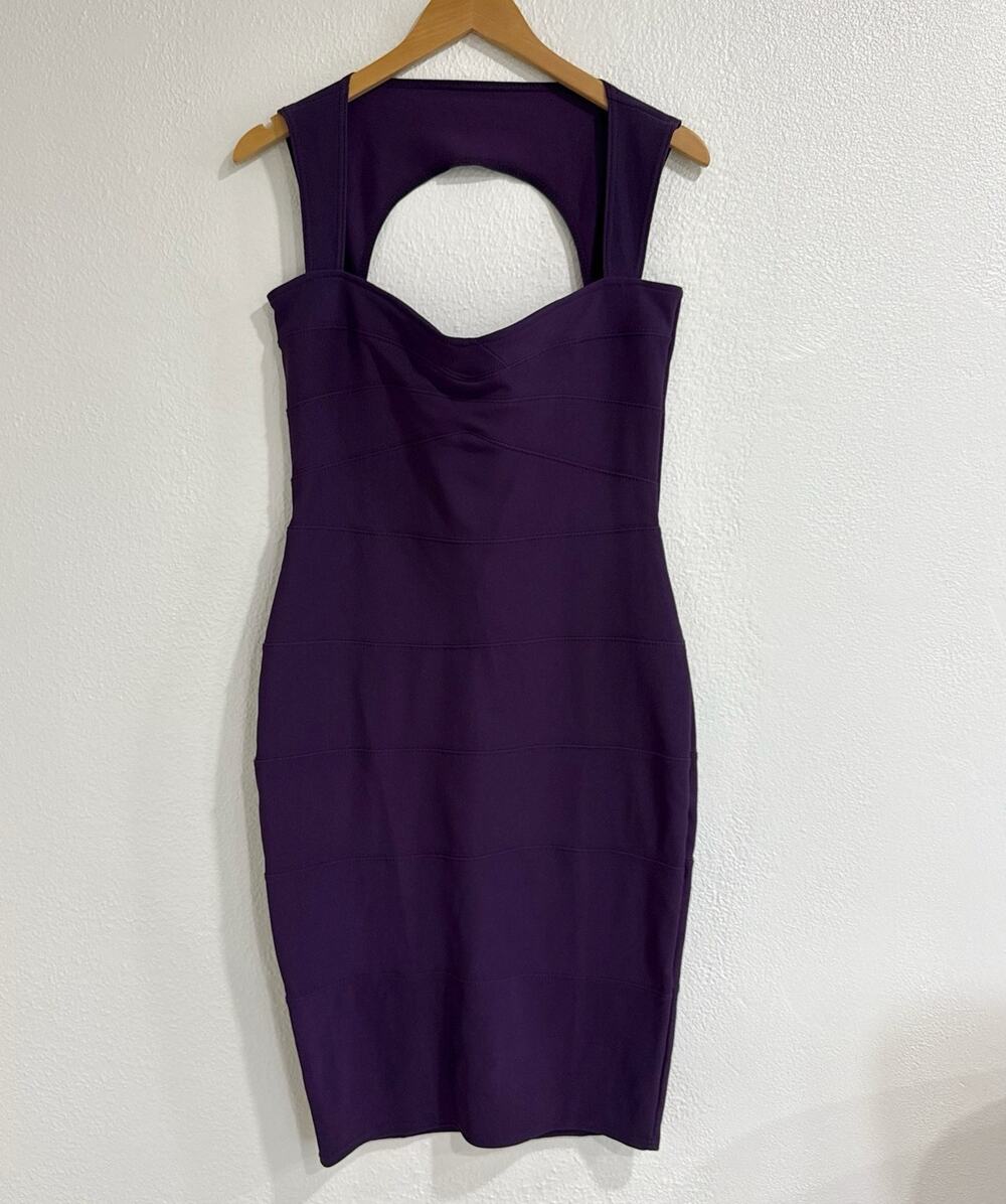 NWT Boohoo Rosie Purple Panelled Bodycon Mini Dress Square Neck Y2K Party 10